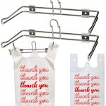 Lawei Chrome Iron T‑Shirt Bag Rack Wall Mount 4‑Hook Minimalist-0