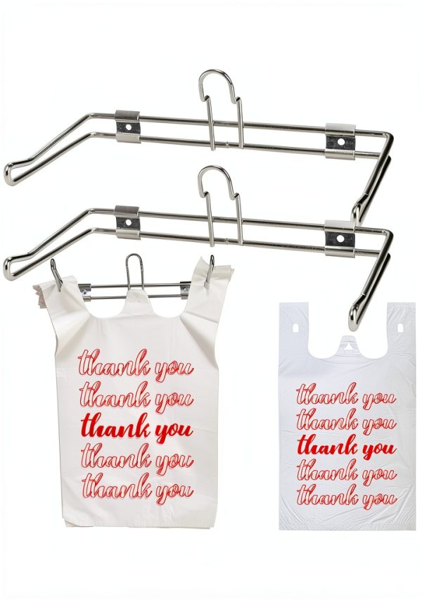 Lawei Chrome Iron T‑Shirt Bag Rack Wall Mount 4‑Hook Minimalist-0