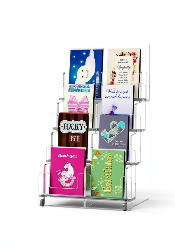 Aescwyn Acrylic Sticker Display Stand SE-122 Clear 4‑Layer Rack-5