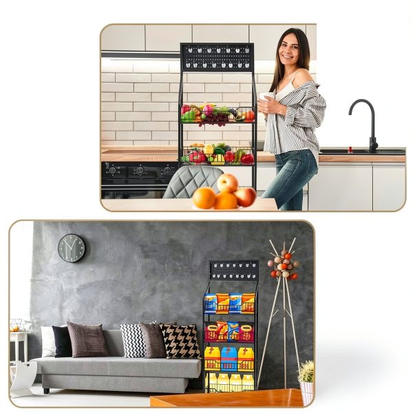 DoubleFill 4 Tier Black Retail Rack with 15 Hooks MEE-1672-3