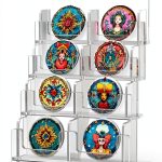Aescwyn Acrylic Sticker Display Stand SE-122 Clear 4‑Layer Rack-0