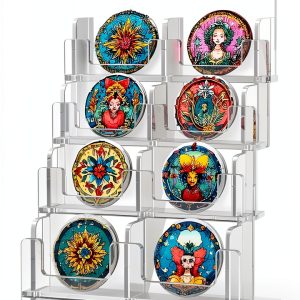 Aescwyn Acrylic Sticker Display Stand SE-122 Clear 4‑Layer Rack-0