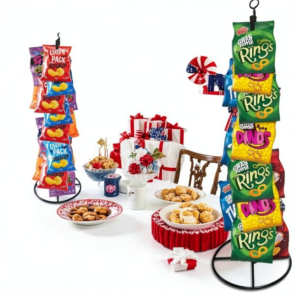 Dixsxusu Steel 2‑Tier Snack Display Rack with Rust‑Resistant Coating-1