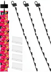 Board2by Black Metal Wall Mount Hook Rack 48 Clip Adjustable-0