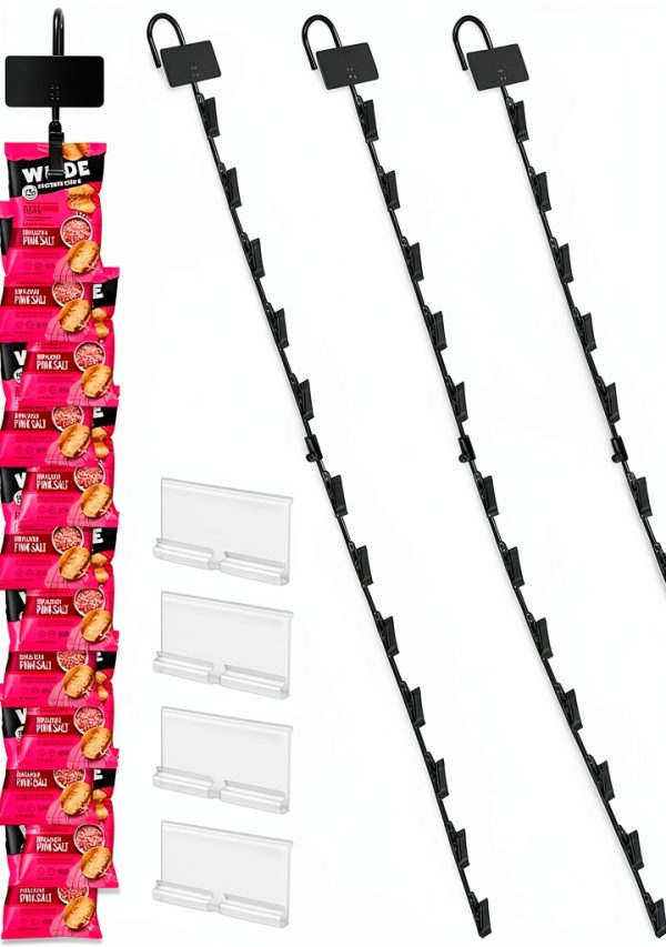 Board2by Black Metal Wall Mount Hook Rack 48 Clip Adjustable-0