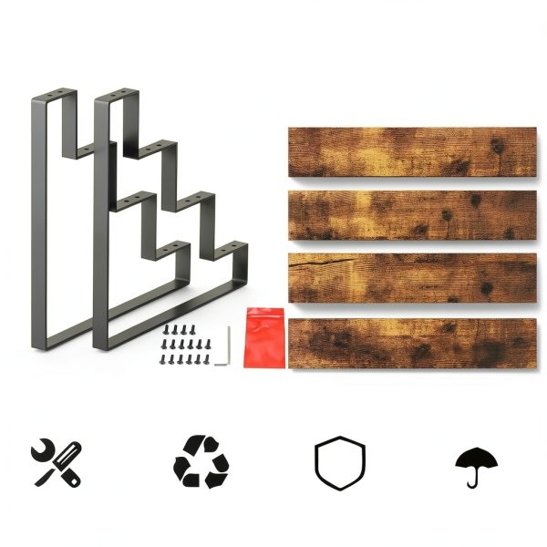 ELITEROO 4‑Tier Brown Wooden Retail Display Rack Curved Corner-8