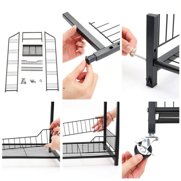 DoubleFill 5 Tier Black Retail Display Rack with 15 Hook Options-1