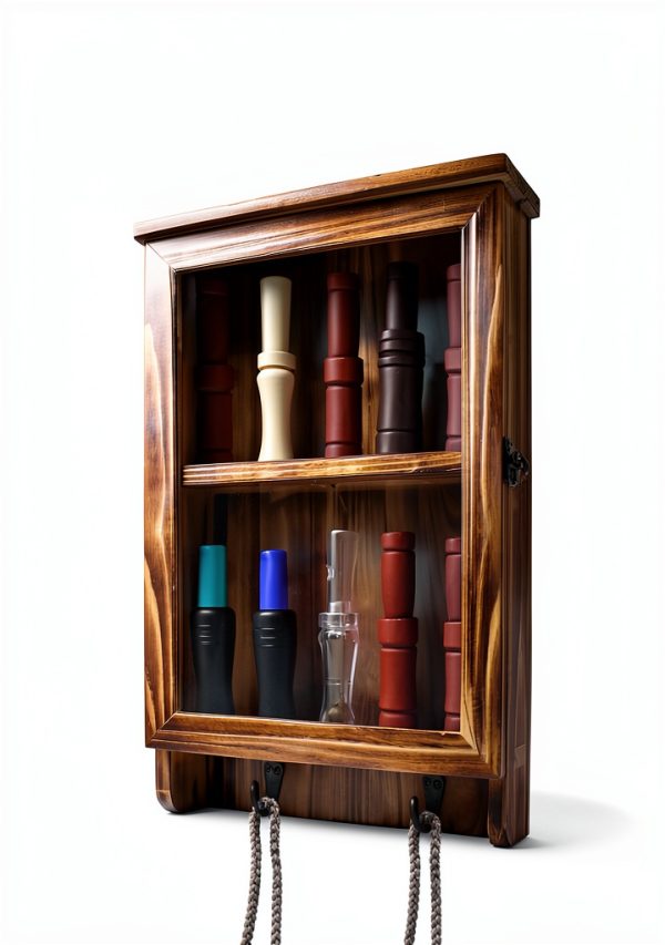 Duck Call Display Rack HunterGear Brown Legs Stand with Acrylic Window-6