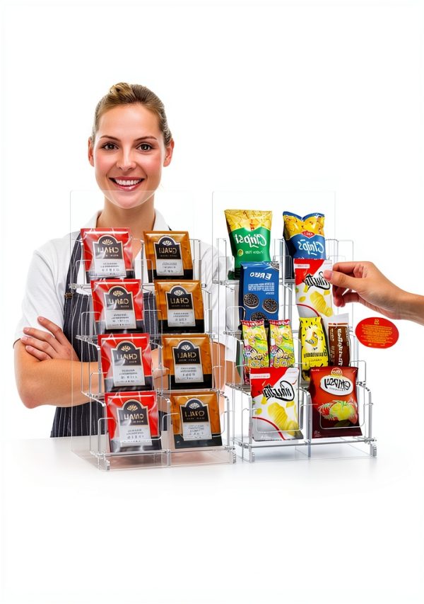 Aescwyn Acrylic Sticker Display Stand SE-122 Clear 4‑Layer Rack-3