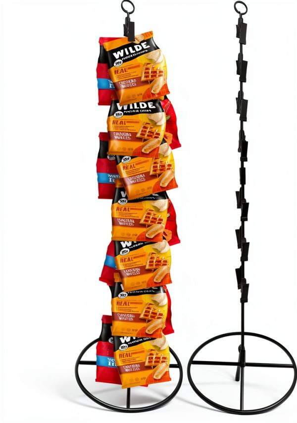 Dixsxusu Steel 2‑Tier Snack Display Rack with Rust‑Resistant Coating-0
