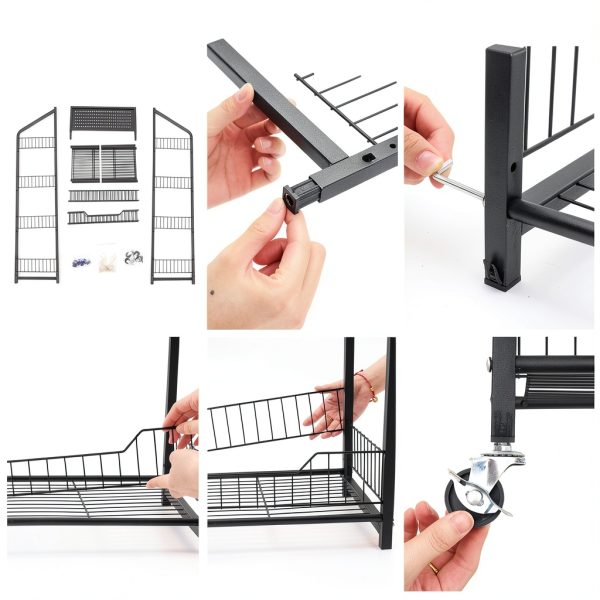 DoubleFill 4 Tier Black Retail Rack with 15 Hooks MEE-1672-1
