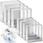 Vicenpal Acrylic Display Block Set 8‑Piece Clear Pedestal Riser 3x3-0