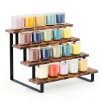 ELITEROO 4‑Tier Brown Wooden Retail Display Rack Curved Corner-0