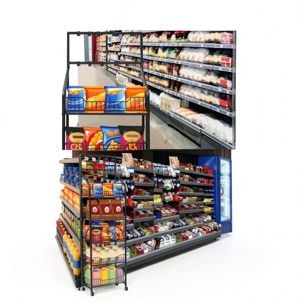 DoubleFill 5 Tier Black Retail Display Rack with 15 Hook Options-5