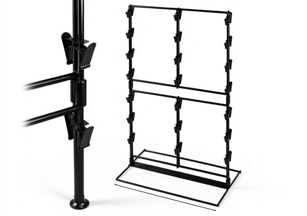 ROSROSE 3-Row Chip Rack Black Metal Countertop Stand 42 Clips-5