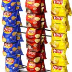ROSROSE 3-Row Chip Rack Black Metal Countertop Stand 42 Clips-0
