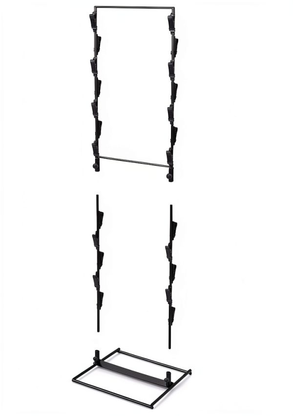 ROSROSE Tiered Snack Display Rack 2‑Pack Metal Chip Stand Black-6