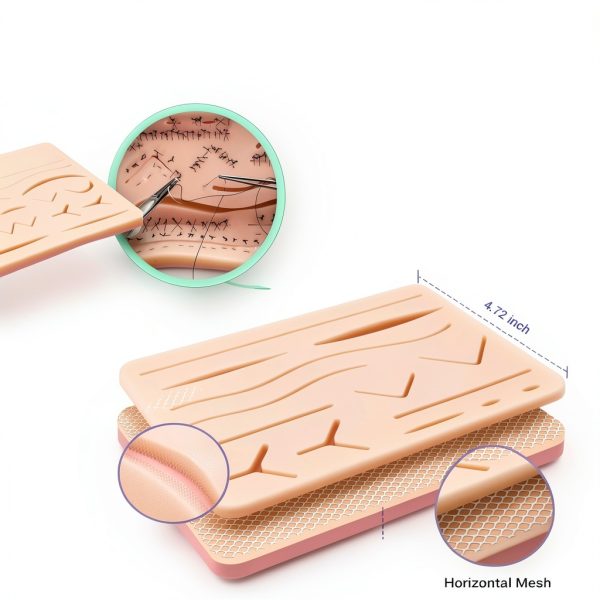 Suture Training Kit SENDEW Large Silicone Pad with Needle Driver-3