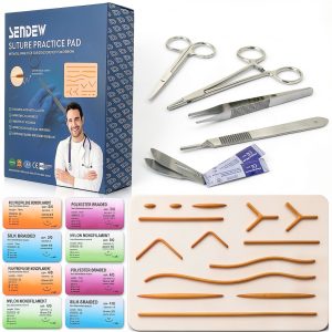 Suture Training Kit SENDEW Large Silicone Pad with Needle Driver-0