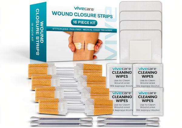 ViveCare Emergency Wound Closure Kit 4‑Piece Zip Stitch Bandages-0