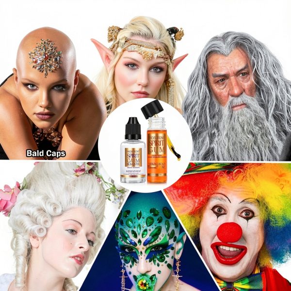 Spirit Gum Adhesive Kit by WOZUTUNT 15ml Face and Body Glue-7