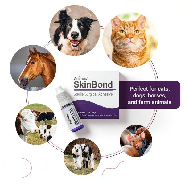 Animus SkinBond Animal Skin Glue - Quick-Setting Surgical Adhesive 2ml-5